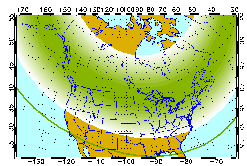 The possible aurora field Tuesday night. (Credit: Univ. of Alaska, Fairbanks)