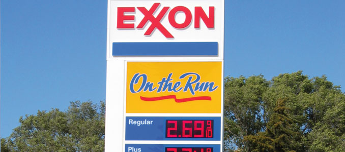 An LED gas station sign. (File Photo)
