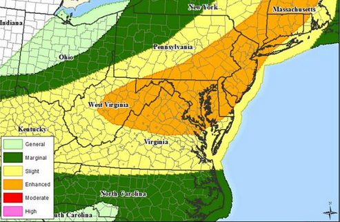 Severe Thunderstorm Threat (Credit: NWS)