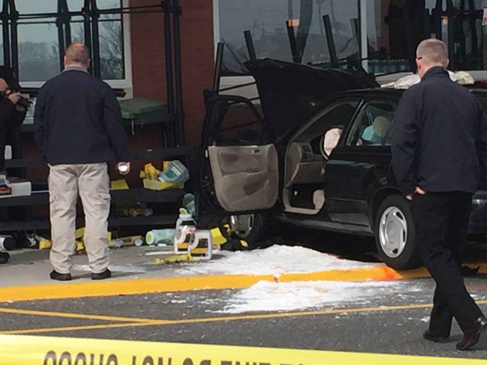 A vehicle after it crashed into the Brick Shop Rite store. (Submitted Photo)