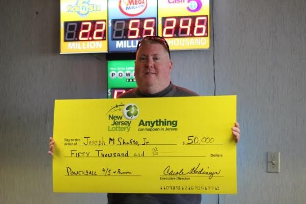 Joseph Shafto Jr. of Brick and his $50,000 lottery winnings. (Photo: New Jersey Lottery)