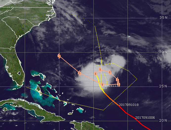 Hurricane Jose's forecast, Sept. 12, 2017. (Credit: CIMSS)