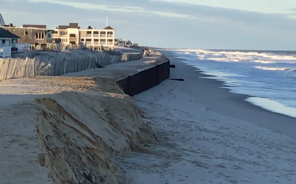 The sea wall in Brick Township is exposed, March 4, 2018. (Photo: Daniel Nee)