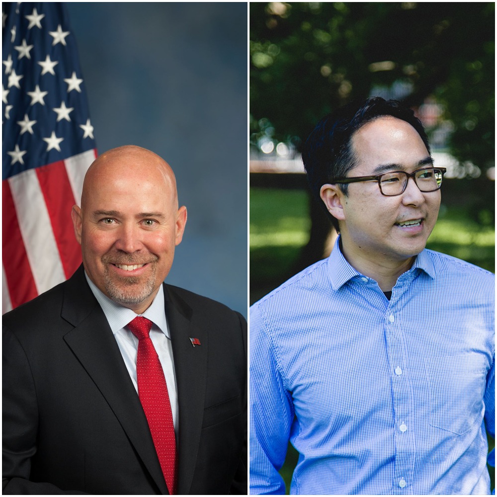U.S. Rep. Tom MacArthur and challenger Andy Kim. (File Photos)