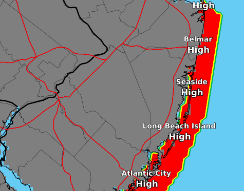 Rip current risk for July 25, 2018. (Credit: NWS Philadelphia)
