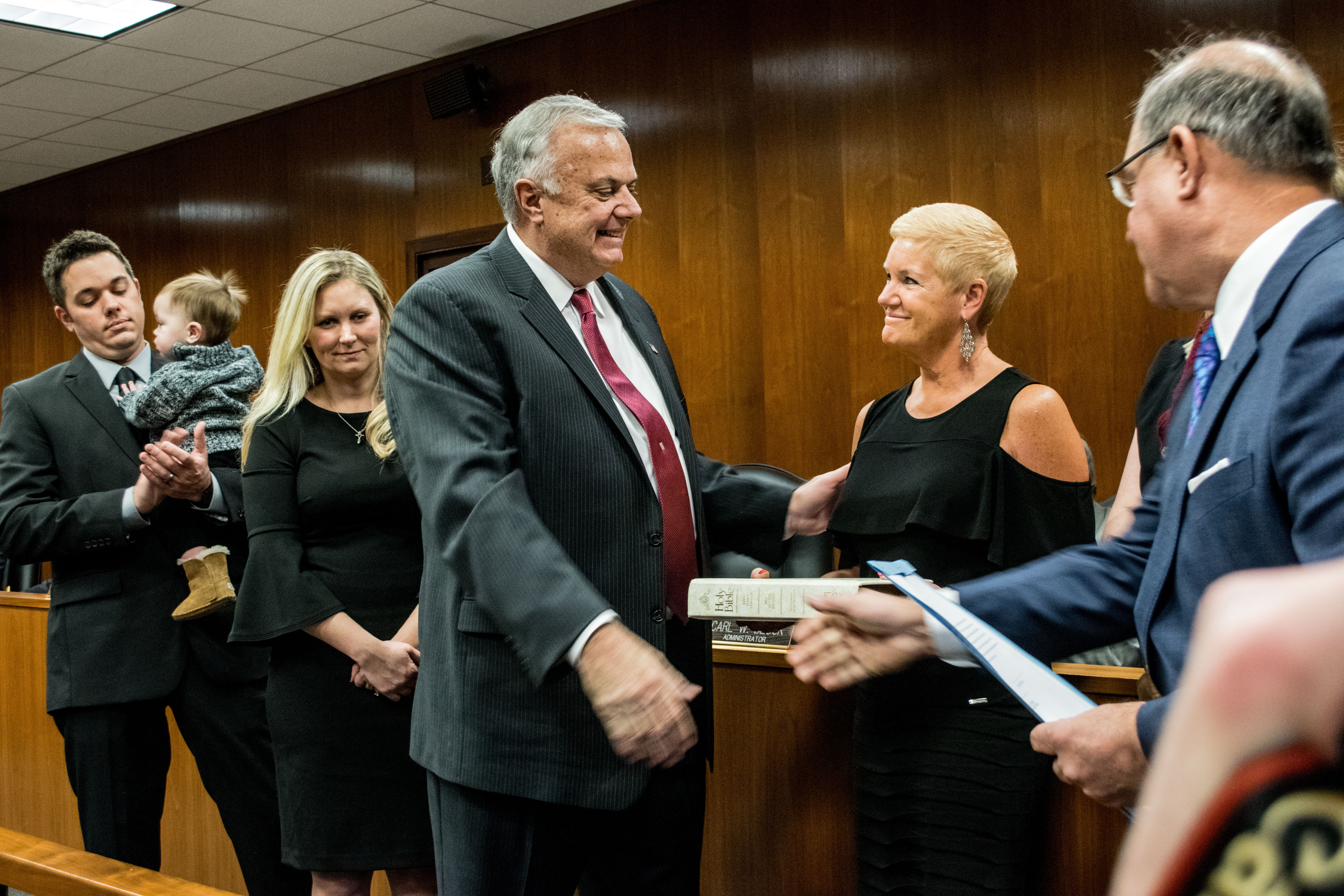 Freeholder Gary Quinn and family members at the 2019 reorganizational meeting. (Photo: Daniel Nee)