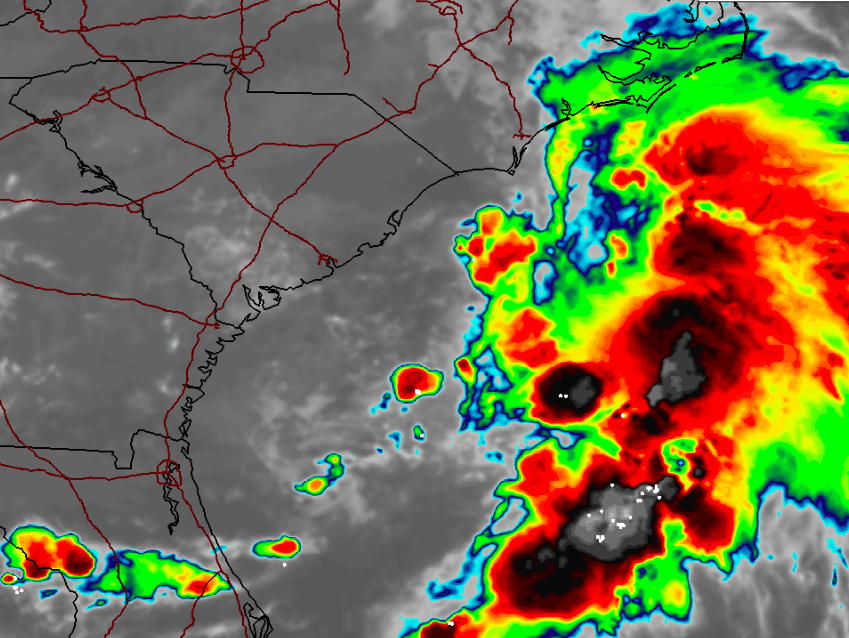 Radar data of a storm that may develop into a tropical system, July 8, 2020. (Credit: NWS)
