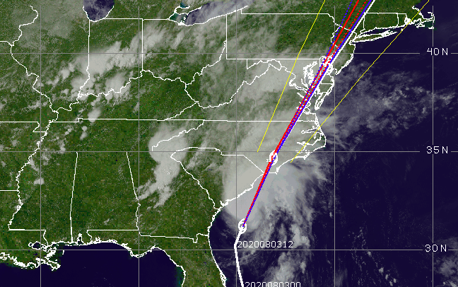 Tropical Storm Isaias predicted path. (Credit: CIMSS/ Tropical)