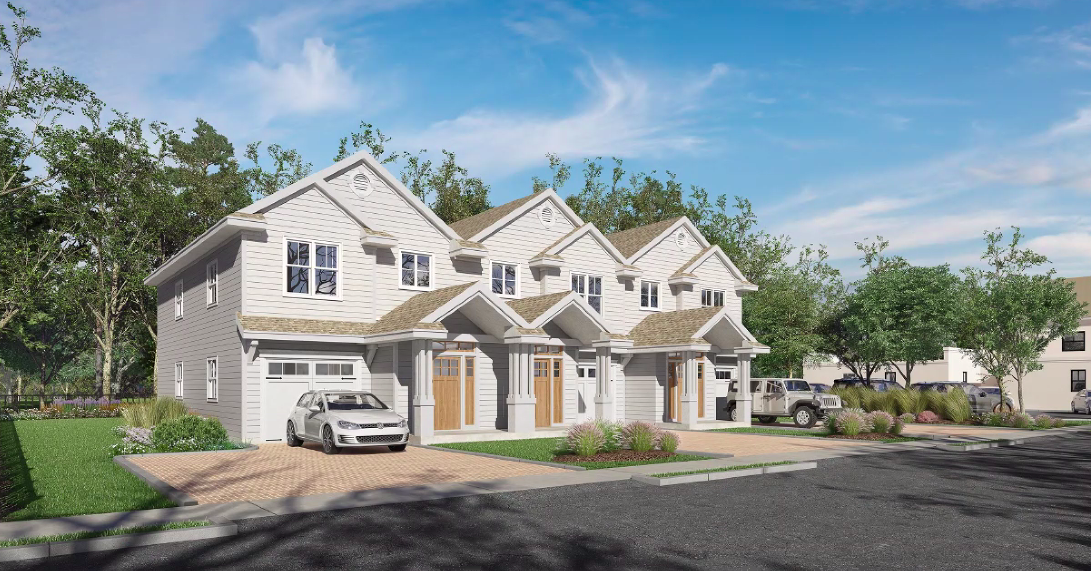 Plans and rendering of a proposed new townhome development on Mantoloking Road. (Screenshot)