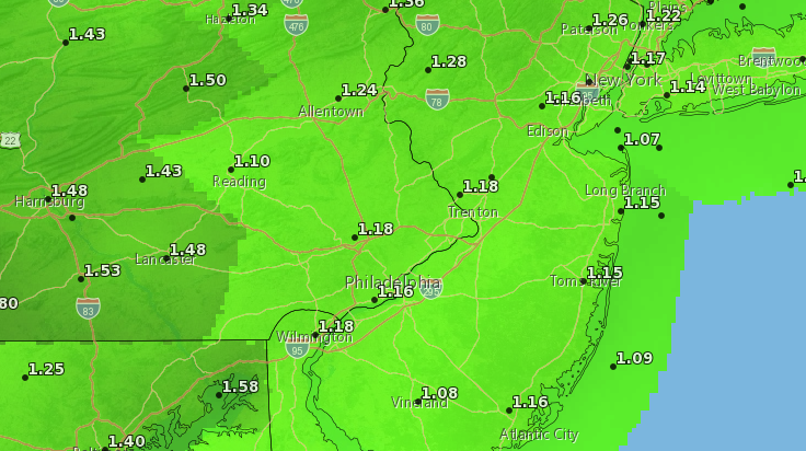 Rainfall predicted for Monday, Nov. 30, 2020. (Credit: NWS)
