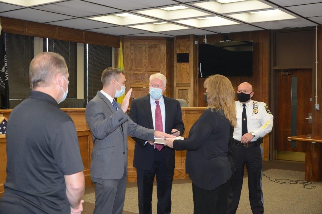 Ptl. John Sullivan is sworn in. (Photo: Brick Twp. Police)