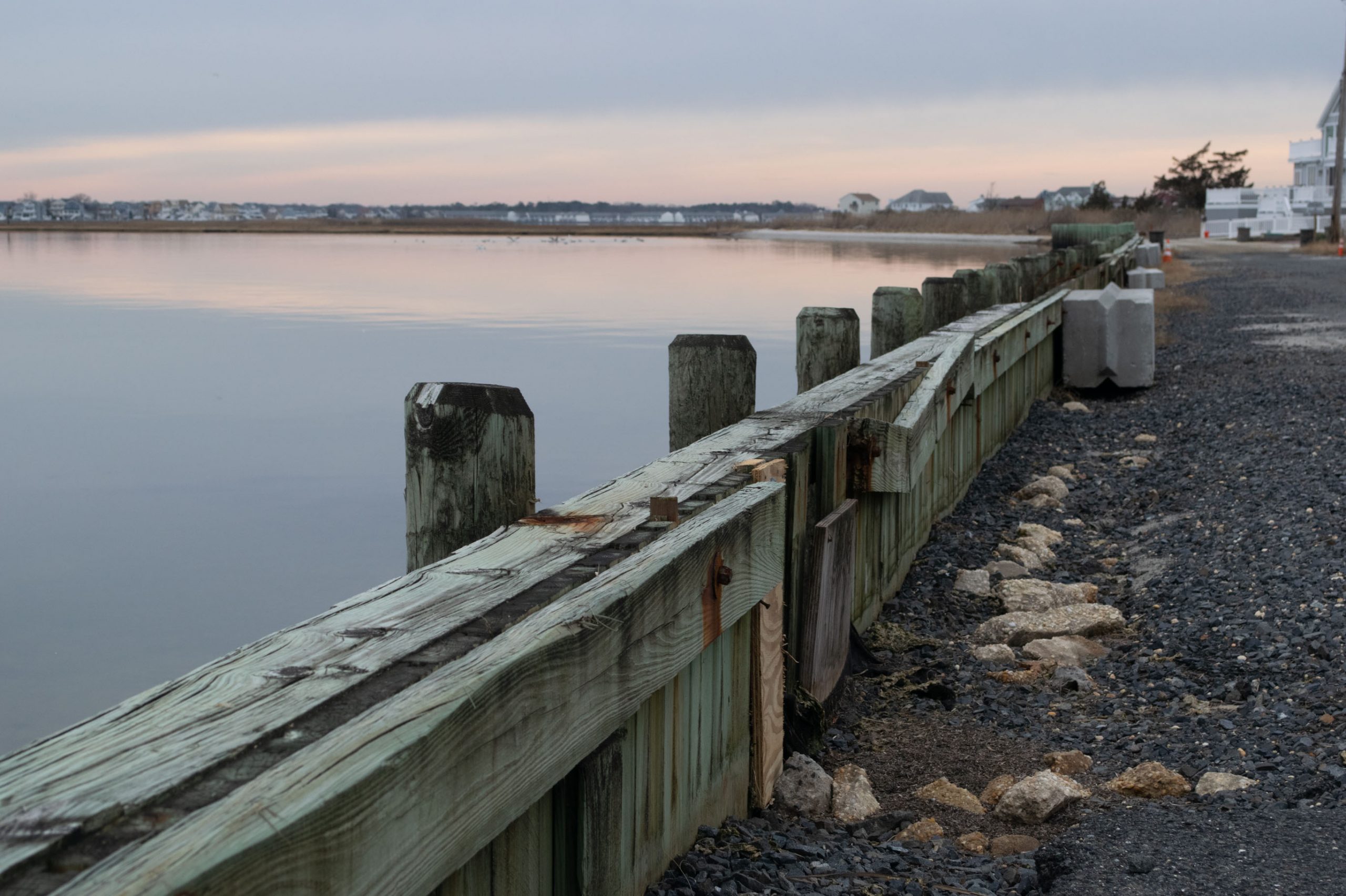 The bulkhead along Rochester Drive, Brick, N.J., Jan. 2021. (Photo: Daniel Nee)