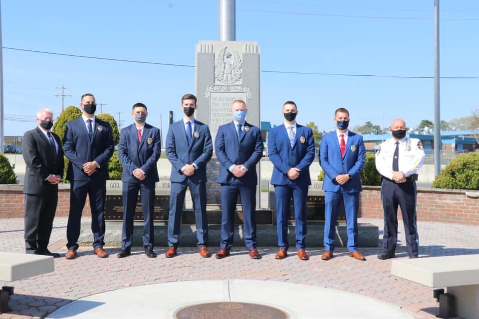 Six new Brick Township police officers are sworn in, April 28, 2021. (Photo: Brick Township)