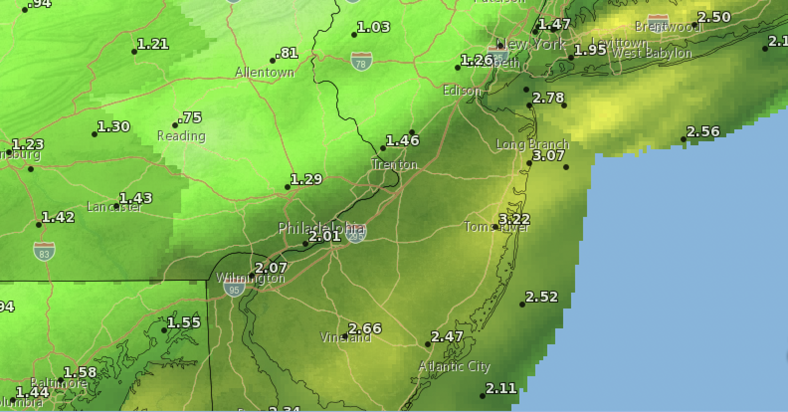 Rain forecast to fall between July 1-2, 2021. (Credit: NWS)