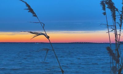 The Route 37 bridge shine at sunset on Barnegat Bay, Jan. 2022. (Photo: Daniel Nee)
