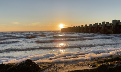 Sunset over the Seaside Park Municipal Marina, Feb. 2022. (Photo: Daniel Nee)