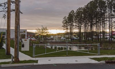 The area of a proposed entrance and egress from the Wawa shopping center on Route 70 and North Lake Shore Drive, Brick, N.J., May 2022. (Photo: Daniel Nee)