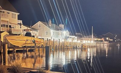 A photo of 'light trespass' in Brick Township, as displayed by a resident at a township council meeting. (Photo: Daniel Nee)