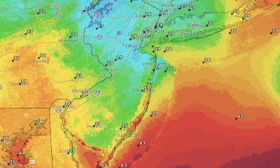Maximum wind gusts Tuesday from an oncoming coastal storm. (Credit: NWS)