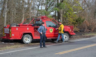 Marshland singed by a brush fire, April 11, 2023, in Brick Township, N.J. (Photo: Shorebeat)