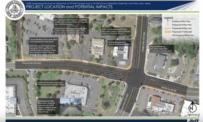 Proposed improvements at the intersection of Hooper Avenue and Kettle Creek/Church roads. (Credit: Ocean County)