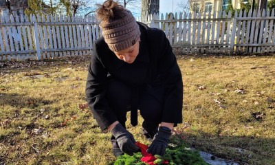 Wreaths are laid at the Woolley/Gravelly graveyard and cemetery in Brick Township, Dec. 2023. (Photo: Brick Township)