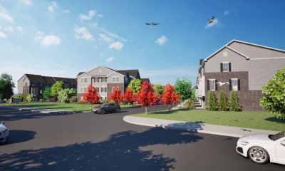 A rendering of the entrance to a 60-unit multifamily complex proposed in Brick Township. (Credit: Planning Document)