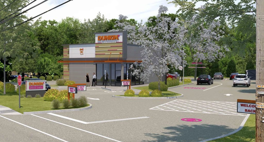 Renderings of a proposed Dunkin' Donuts location on Mantoloking Road in Brick Township, June 2025. (Planning Document)