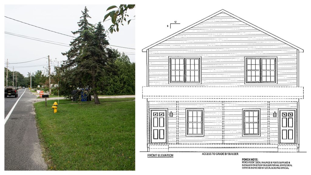 The property at 251 Drum Point Road. (Photos: Shorebeat/Planning Document)