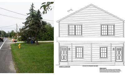 The property at 251 Drum Point Road. (Photos: Shorebeat/Planning Document)
