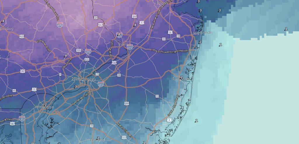 The snow forecast for Jan. 18, 2026. (Credit: NWS)