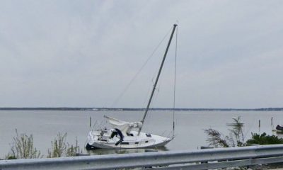 A sailboat abandoned in Seaside Park since 2024. (File Photo)