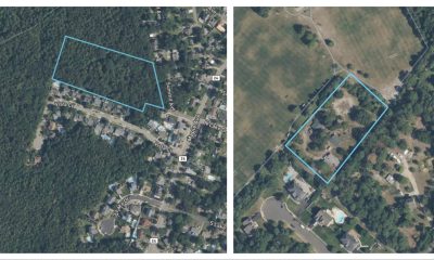 Two properties slated for open space preservation by Brick Township, Feb. 2026. (NJ Tax Map)