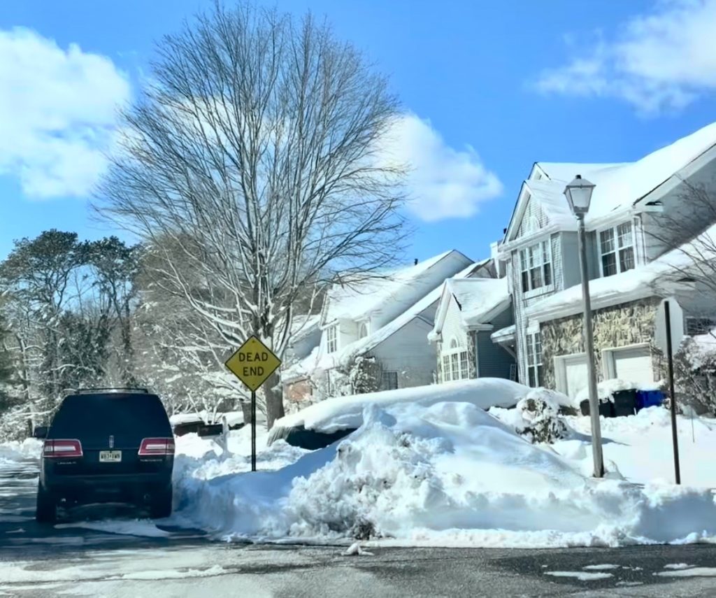 Snowy streets in Brick's Herbertsville section following the Feb. 22, 2026 blizzard. (Supplied Photo)