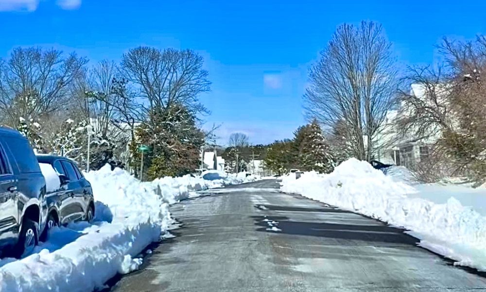Snowy streets in Brick's Herbertsville section following the Feb. 22, 2026 blizzard. (Supplied Photo)