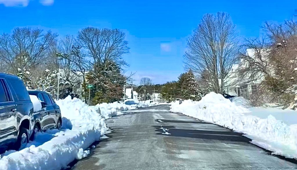 Snowy streets in Brick's Herbertsville section following the Feb. 22, 2026 blizzard. (Supplied Photo)