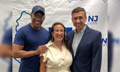 Rachel Peace (center) New Jersey Democratic State Chair LeRoy Jones (left) and Democratic National Committee Chair Ken Martin. (Campaign Photo)