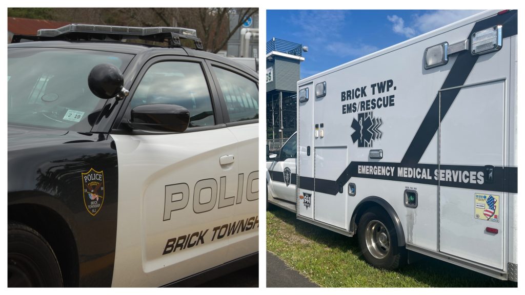Brick police and EMS vehicles. (Photos: Shorebeat)