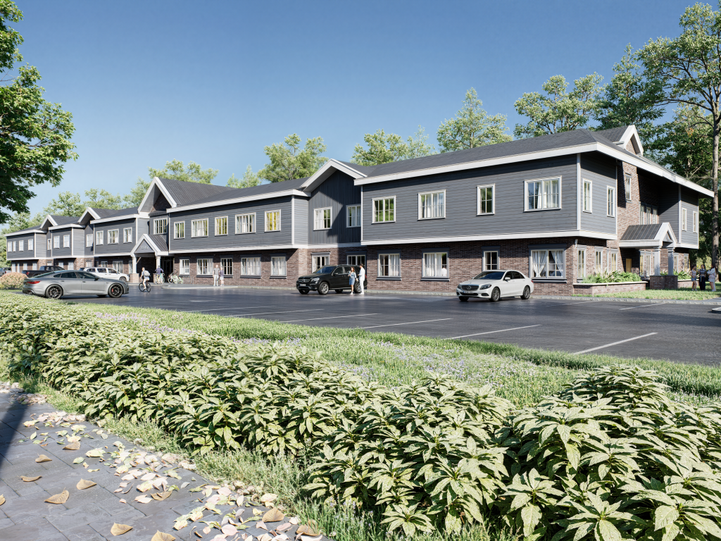 Renderings of a senior living development proposed for 1855-1867 Route 88 in Brick, N.J. (Credit: Planning Document)