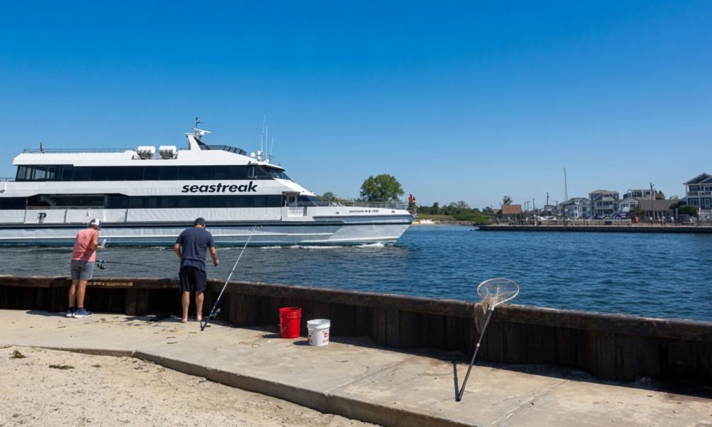 The Seastreak ferry arrives in Point Pleasant Beach for the first time, June 4, 2026. (Credit: Seastreak)