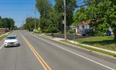 A 40 m.p.h. speed limit sign on Lanes Mill Road in Brick, followed by a crosswalk sign. (File Photo)