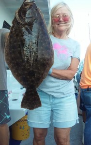 A doormat fluke caught on board the Norma K III this week. (Photo: Narma K III crew.)