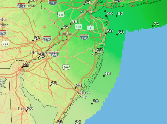 Precipitation probability through Saturday. (Credit: NWS)
