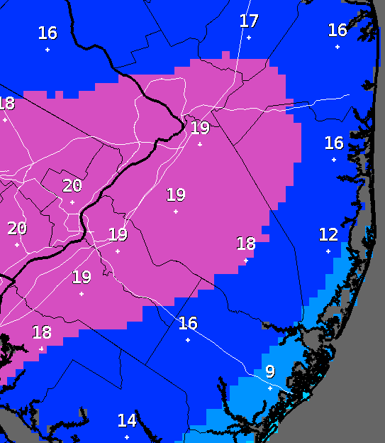Snow total forecast as of late Friday, Jan. 22, 2016. (Credit: NWS)