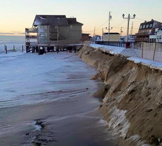 What's left of a makeshift dune in Ortley Beach. (Photo: Ocean County Sheriff's Dept.)