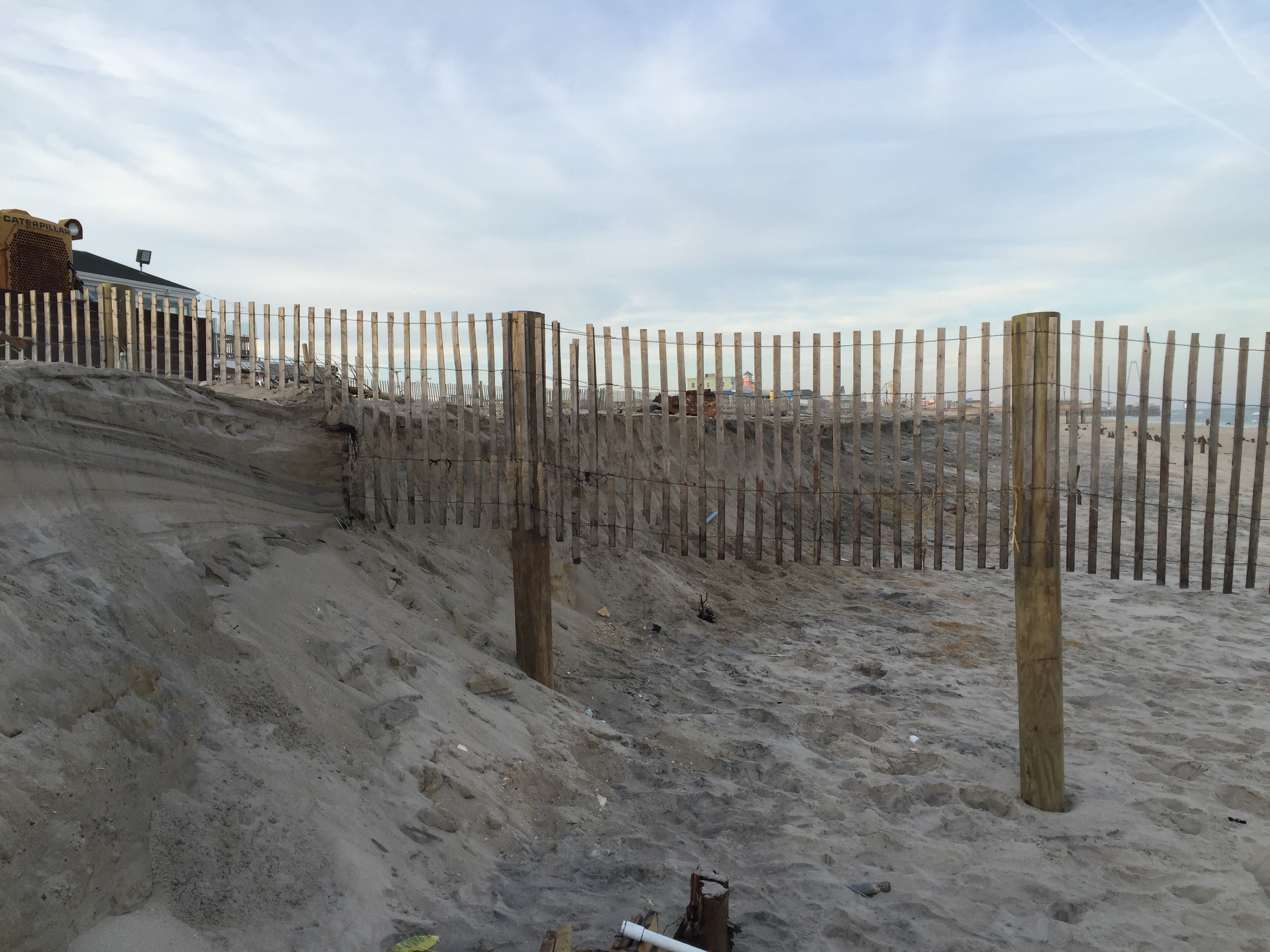 Debris and erosion at the site of the former Funtown Pier in Seaside Park and Seaside Heights. (Photo: Daniel Nee)