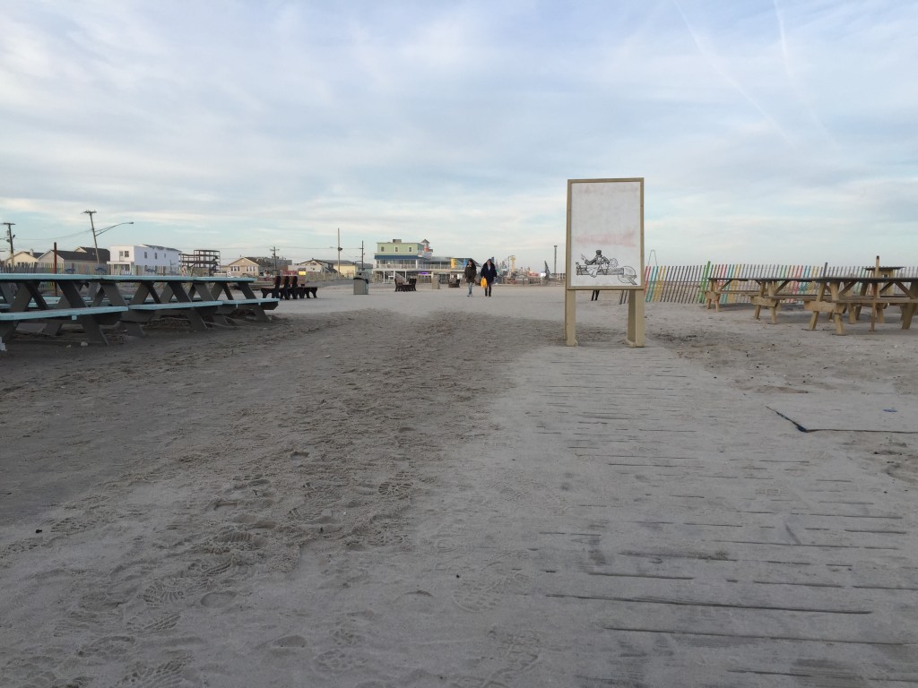 Debris and erosion at the site of the former Funtown Pier in Seaside Park and Seaside Heights. (Photo: Daniel Nee)