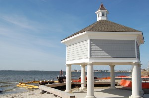 The gazebo marking a pump station in Seaside Park, N.J., March 30, 2016. (Photo: Daniel Nee)