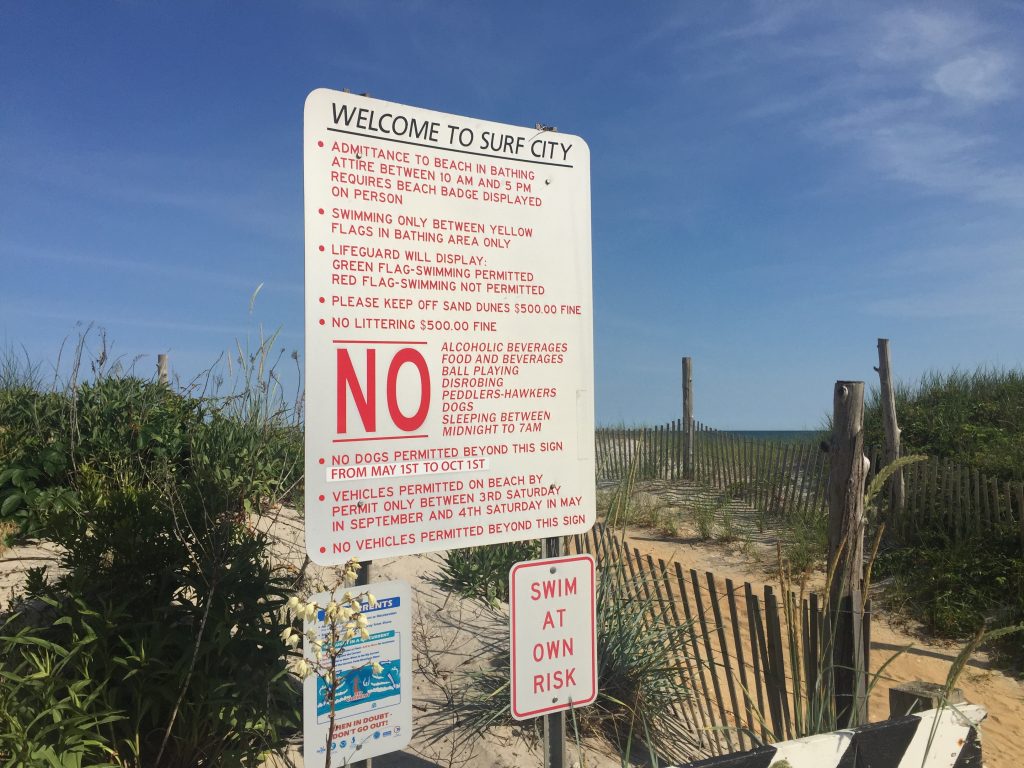Beach rules in Surf City, NJ. (Photo: Daniel Nee)