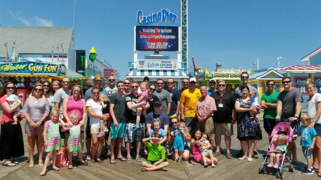 Members of the 57th Weapons Squadron at Joint Base MDL enjoy a day at the beach in Seaside Heights. (Photo: Shorebeat)